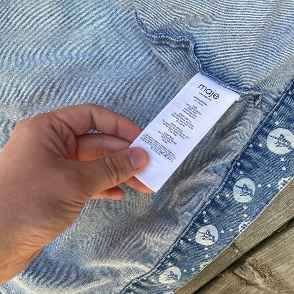 Rare Maje X Sailor Moon Bmoon Monogram Denim Jacket Size 40 - Picture 10 of 10